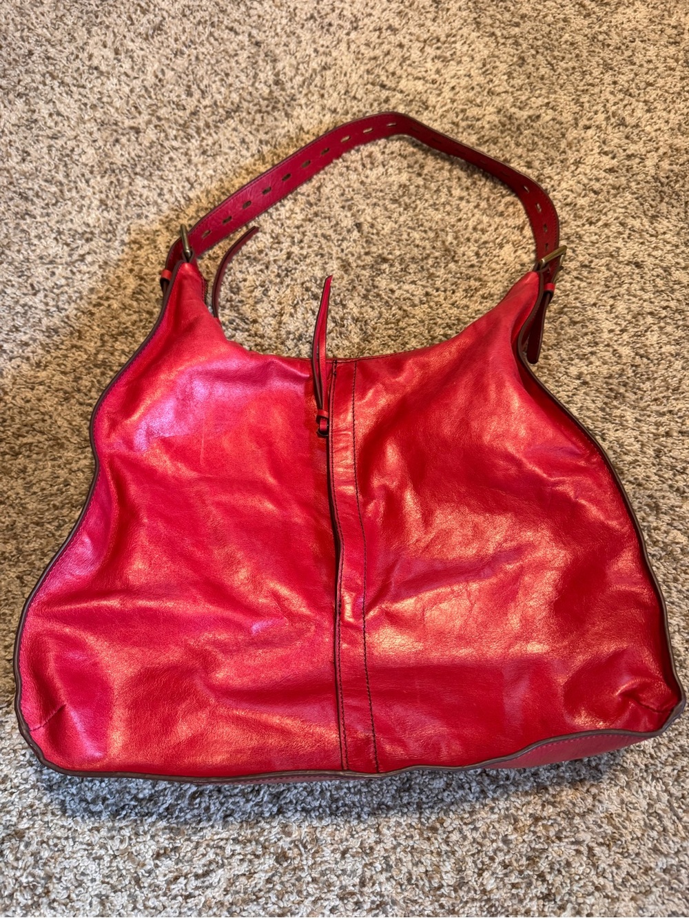 Hobo International Marley Red Leather Shoulder Bag